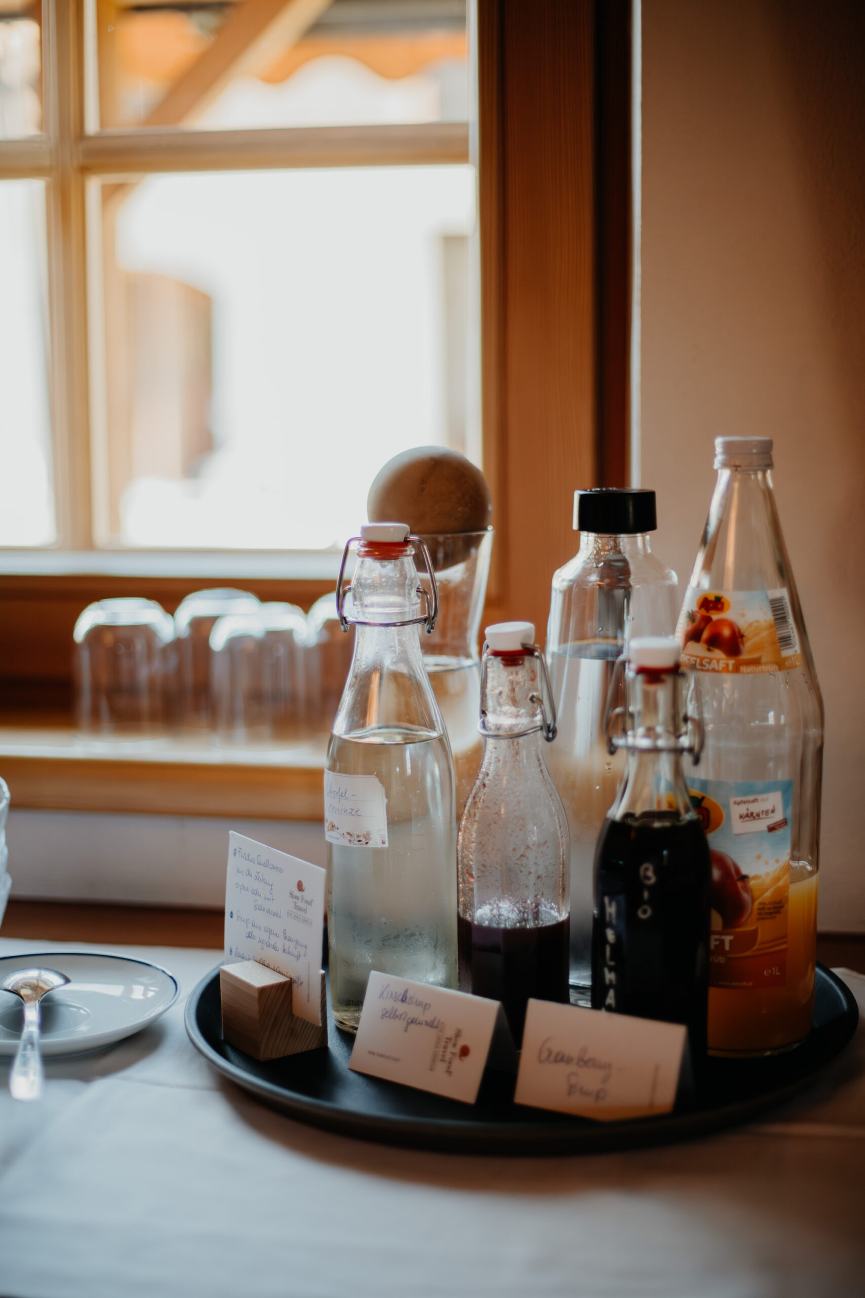 Home-made juices and cordials